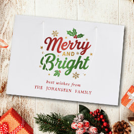 Bolsa De Regalo Grande Navidades modernos y luminosos de Fiesta Retro