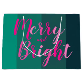 Bolsa De Regalo Grande Navidades moro y rosa verde brillante