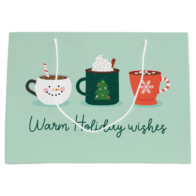 Bolsa De Regalo Grande Navidades Mugs Holiday (Anverso)