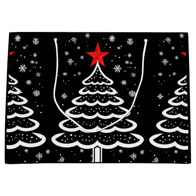 Bolsa De Regalo Grande Navidades negros y rojos (Anverso)