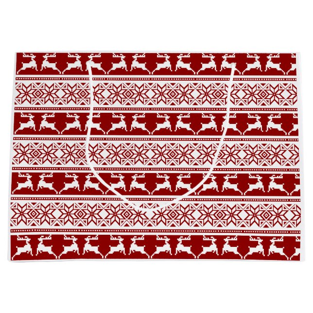 Bolsa De Regalo Grande Navidades nórdicos renos escandinavos (Anverso)