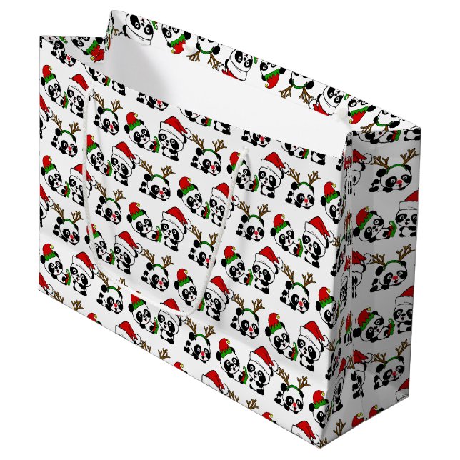 Bolsa De Regalo Grande Navidades Pandas (Angulo Anverso)
