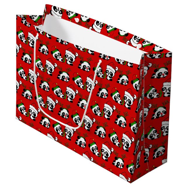Bolsa De Regalo Grande Navidades Pandas (Angulo Anverso)