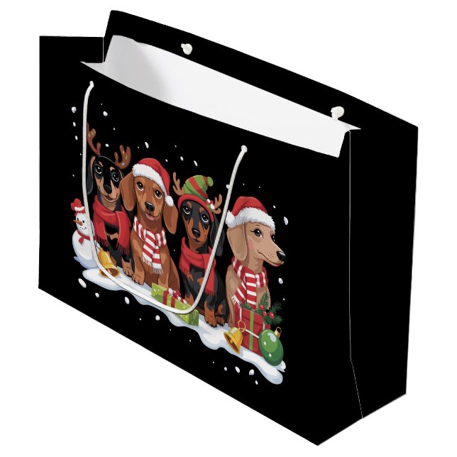 Bolsa De Regalo Grande Navidades Perros Dachshund Lover Perro Mamá (Angulo Anverso)
