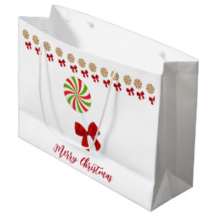 Bolsa De Regalo Grande Navidades personalizados Candy Cane