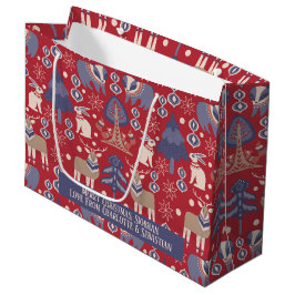 Bolsa De Regalo Grande Navidades personalizados de Woodland escandinavos