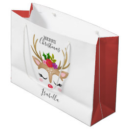 Bolsa De Regalo Grande Navidades personalizados para renos de vacaciones 