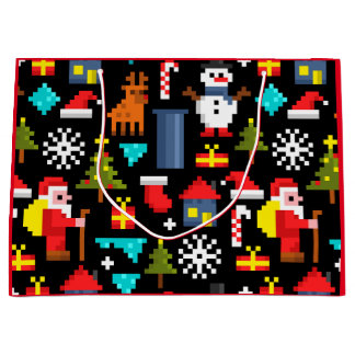 Bolsa De Regalo Grande Navidades Pixel