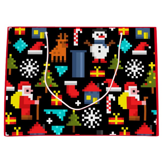 Bolsa De Regalo Grande Navidades Pixel (Anverso)