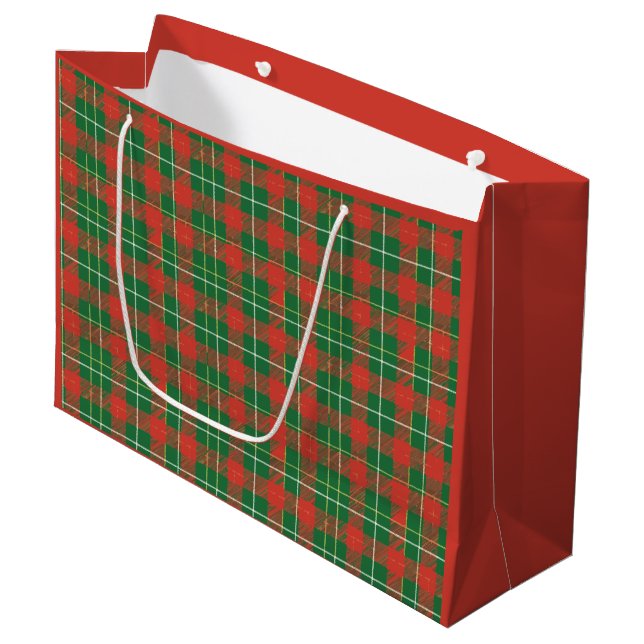 Bolsa De Regalo Grande Navidades Red Green Plaid (Angulo Anverso)