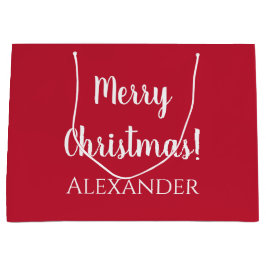 Bolsa De Regalo Grande Navidades Red Merry Christmas Personalizado