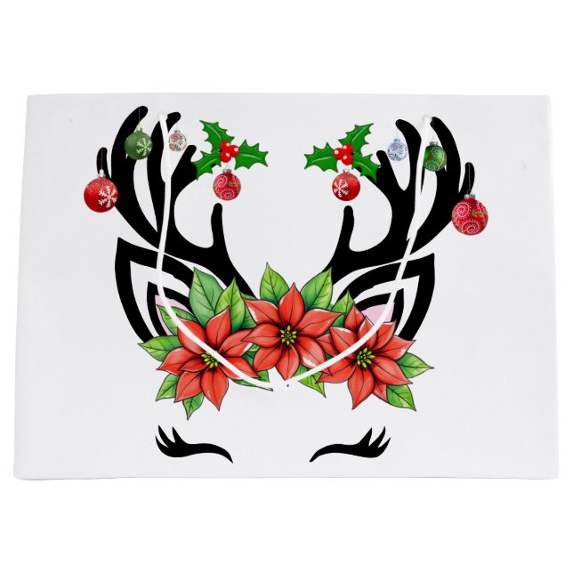 Bolsa De Regalo Grande Navidades renos (Anverso)