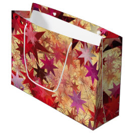 Bolsa De Regalo Grande NAVIDADES resumen estrellas de color rosa rojo
