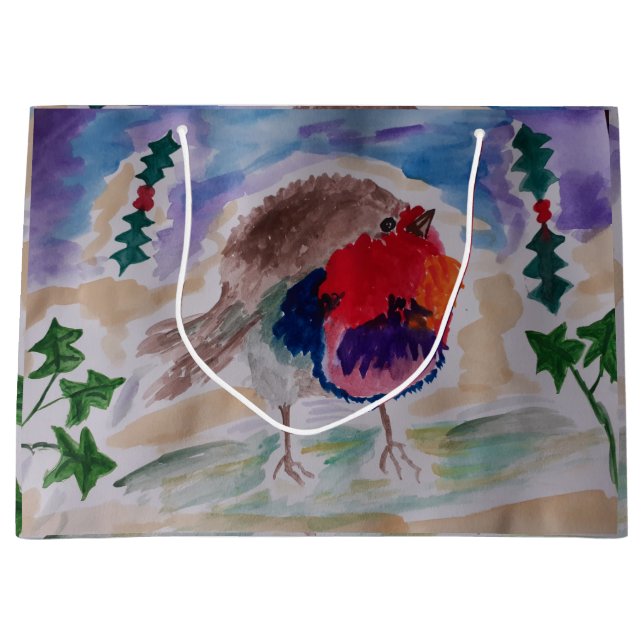 Bolsa De Regalo Grande Navidades Robin Gift Bag (Anverso)