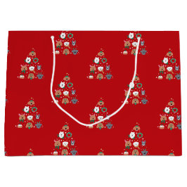 Bolsa De Regalo Grande Navidades rojos con temas de perro