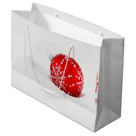 Bolsa De Regalo Grande Navidades Rojos Pelean Con Snowflake