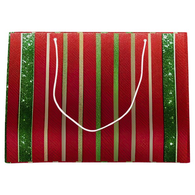 Bolsa De Regalo Grande Navidades rojos y verdes festivos (Anverso)
