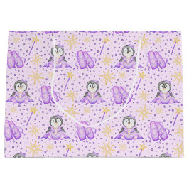 Bolsa De Regalo Grande Navidades rosados cúrcuitos Pingüino de Azúcar