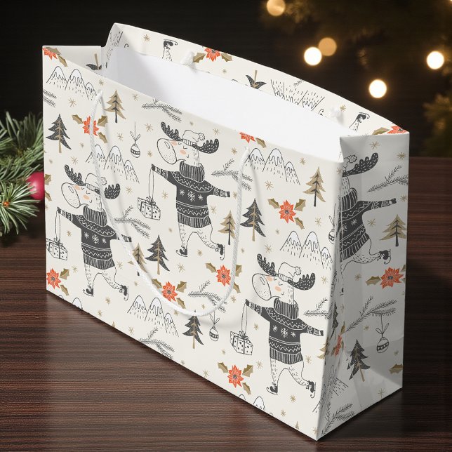 Bolsa De Regalo Grande Navidades Rústico Moose Country | Vacaciones (Subido por el creador)