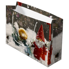 Bolsa De Regalo Grande Navidades Santa en la Nieve