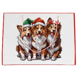 Bolsa De Regalo Grande Navidades Shetland Sheepdogs