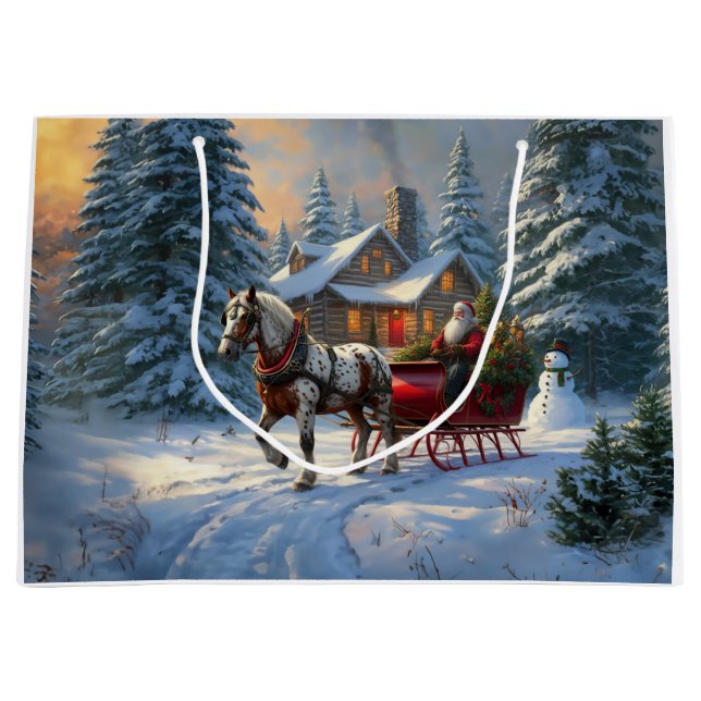 Bolsa De Regalo Grande Navidades Sleigh Santa (Anverso)