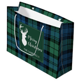 Bolsa De Regalo Grande Navidades Tartan Clan Campbell Plaid Personalizado