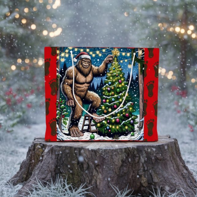Bolsa De Regalo Grande Navidades temáticos de Bigfoot aka Sasquatch (Subido por el creador)