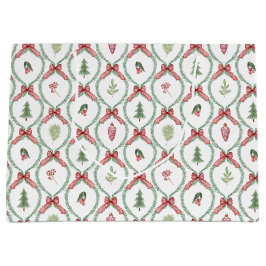 Bolsa De Regalo Grande Navidades torres rojas tornamentos y follaje