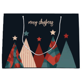 Bolsa De Regalo Grande Navidades vacaciones abstractas estrellas de árbol