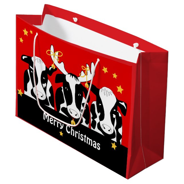Bolsa De Regalo Grande Navidades Vacas divertidas LG GB (Angulo Anverso)