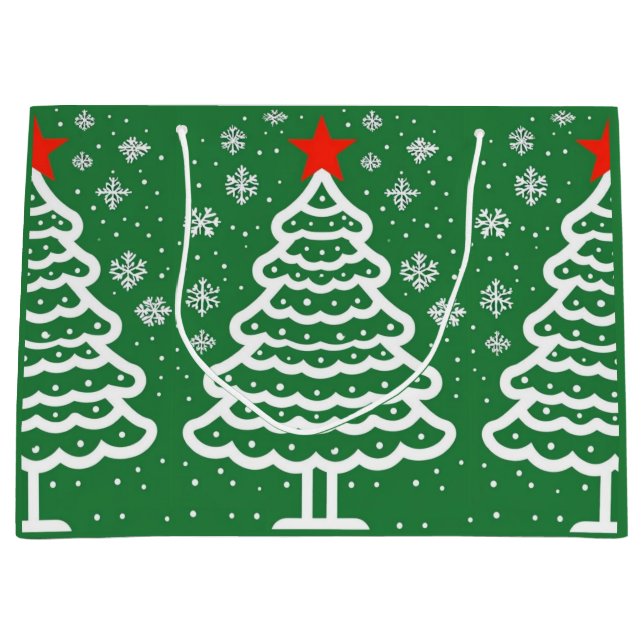 Bolsa De Regalo Grande Navidades verdes y rojos (Anverso)