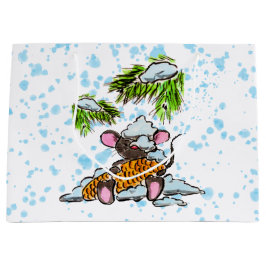 Bolsa De Regalo Grande Navidades y ratón de Año Nuevo con cono