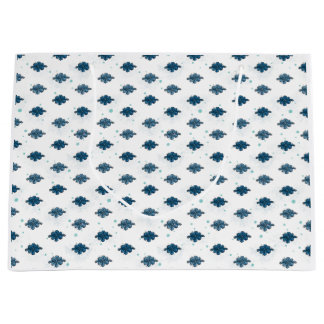 Bolsa De Regalo Grande Navy Blue Bow Pattern Large Glossy Gift Bag