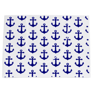 Bolsa De Regalo Grande Navy blue nautical anchor 