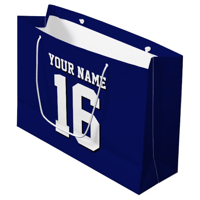 Bolsa De Regalo Grande Navy Blue Sports Jersey (Angulo Anverso)