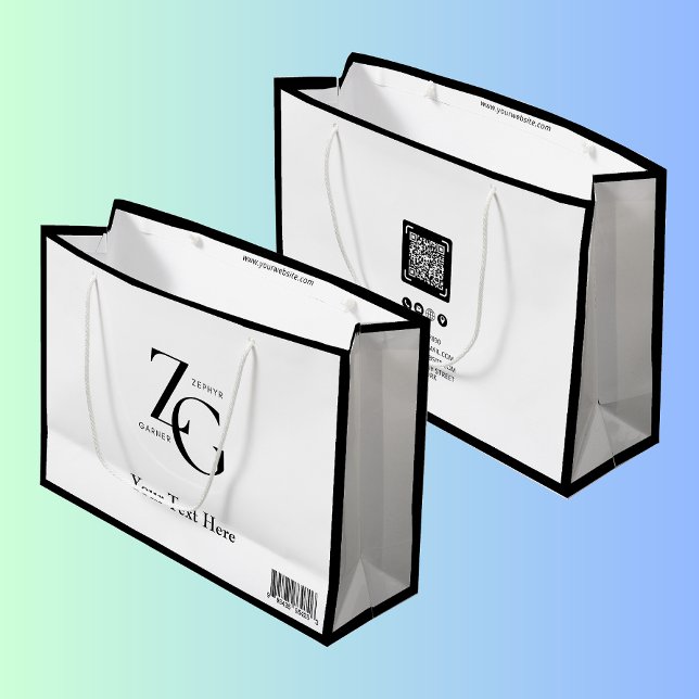 Bolsa De Regalo Grande Negocio Blanco y Negro Logo Personalizado Minimali (Subido por el creador)