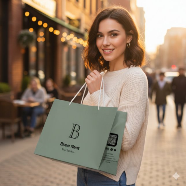 Bolsa De Regalo Grande Negocio de moda Monograma personalizado minimalist (Subido por el creador)