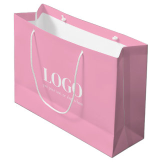 Bolsa De Regalo Grande Negocio personalizado rosa y blanco