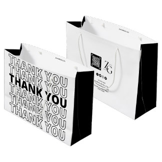 Bolsa De Regalo Grande Negra Y Blanca Moderna Gracias Por Negocios