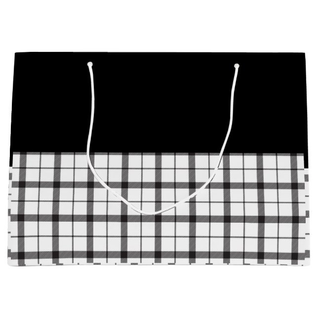 Bolsa De Regalo Grande Negro, blanco, revestido, elegante, Moda, moderno, (Anverso)