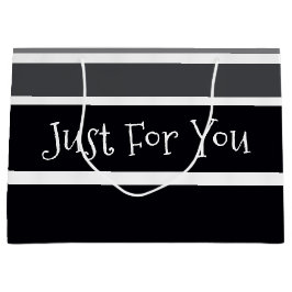 Bolsa De Regalo Grande Negro Blanco Y Gris