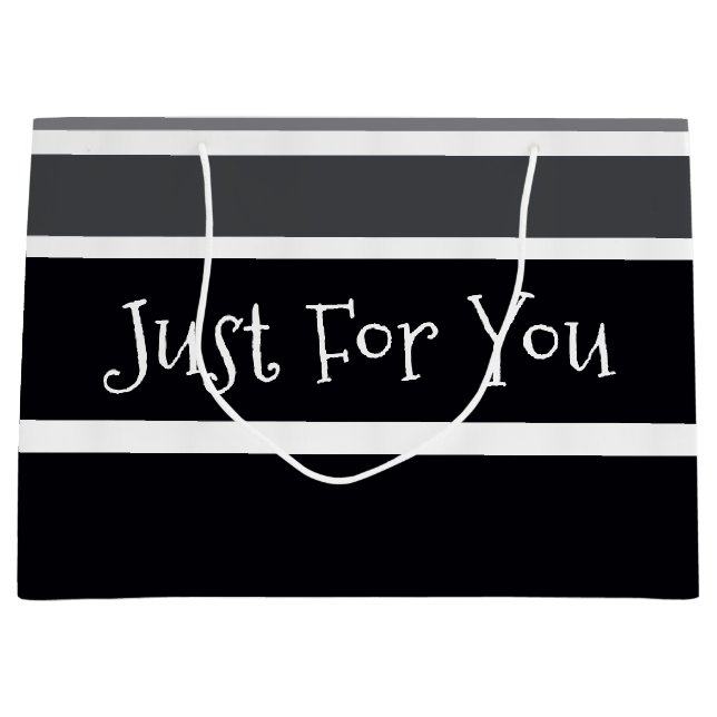 Bolsa De Regalo Grande Negro Blanco Y Gris (Anverso)