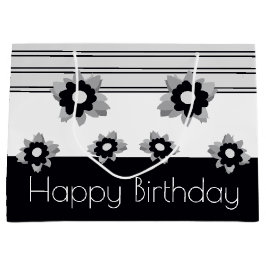 Bolsa De Regalo Grande Negro Blanco Y Gris Moderno