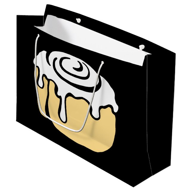 Bolsa De Regalo Grande Negro lindo del diseño del dibujo animado del (Angulo Anverso)