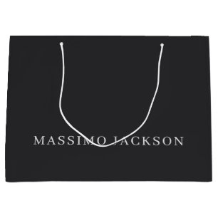 Bolsa De Regalo Grande Negro Mate Profesional Sencillo Moderno Elegante