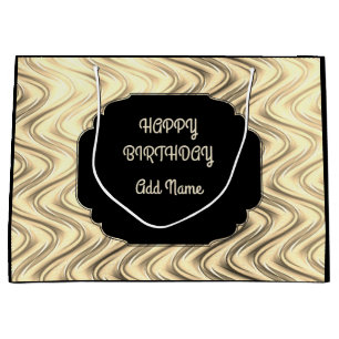 Bolsa De Regalo Grande Negro personalizado y oro
