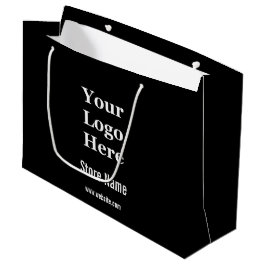 Bolsa De Regalo Grande Negro y blanco personalizado tu logotipo aquí