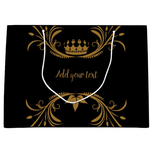 Bolsa De Regalo Grande Negro y oro (Anverso)