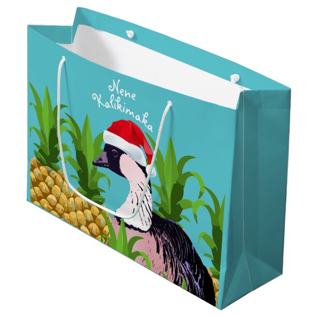 Bolsa De Regalo Grande Nene Kalikimaka Navidades hawaianos Pun (Angulo Anverso)